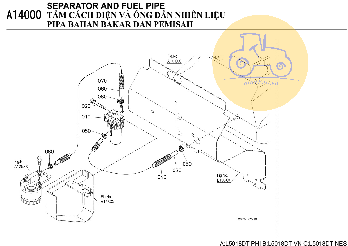 tấm cách điện và dây dẫn nhiên liệu